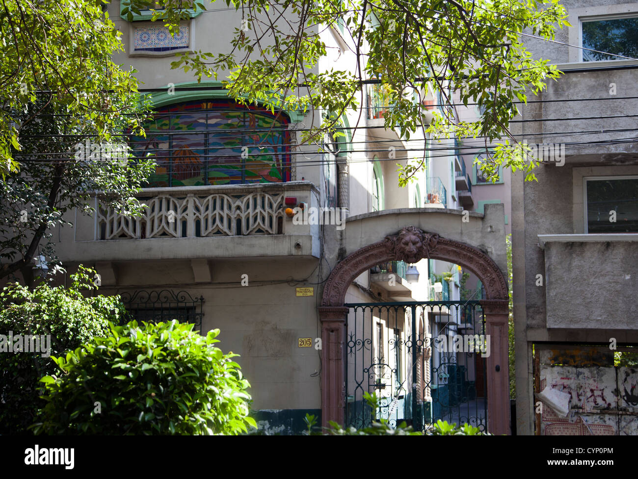 Architektur in La Condesa in Mexiko-Stadt DF Stockfoto