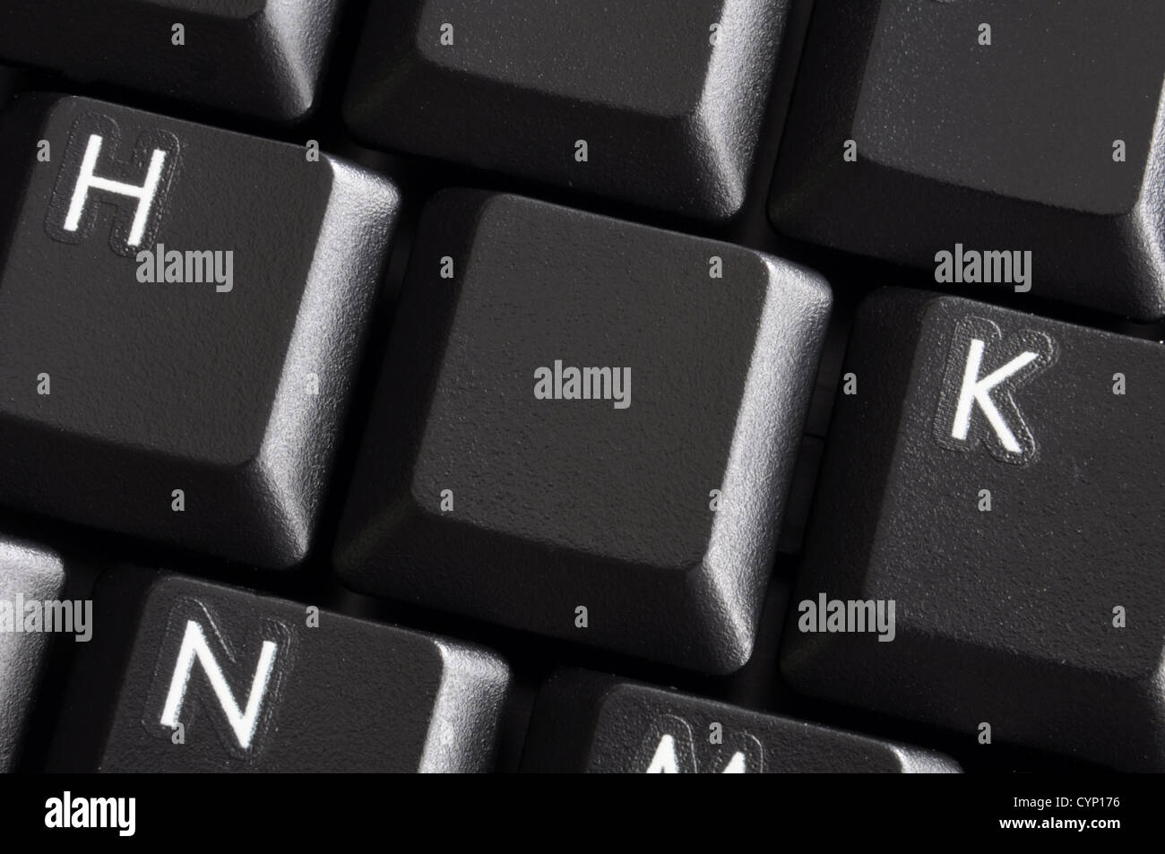 schwarze leere Computer-Tastatur-Taste mit Exemplar Stockfoto