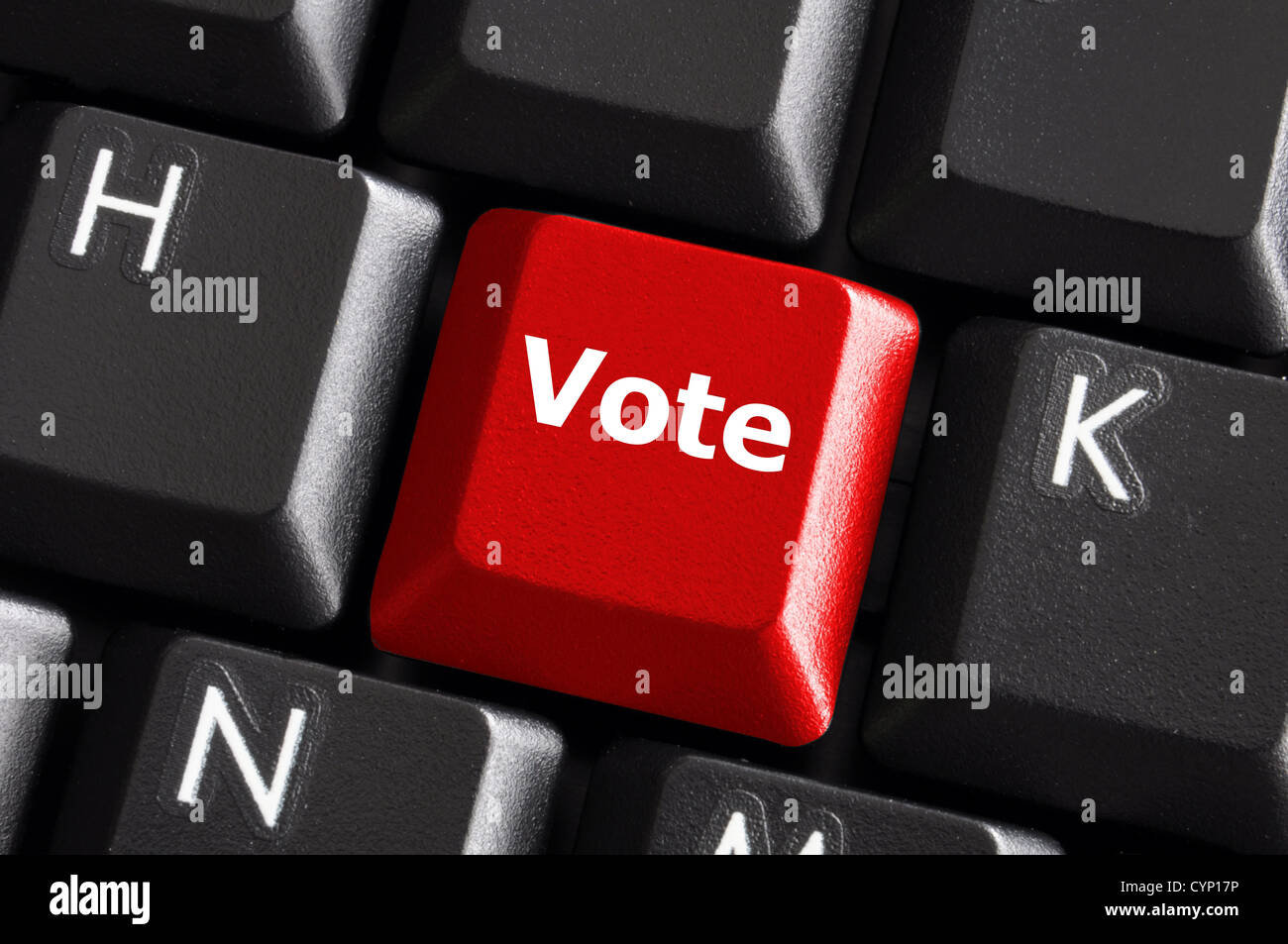 rote Stimme Taste auf Computer-Tastatur zeigt Internet-Konzept Stockfoto