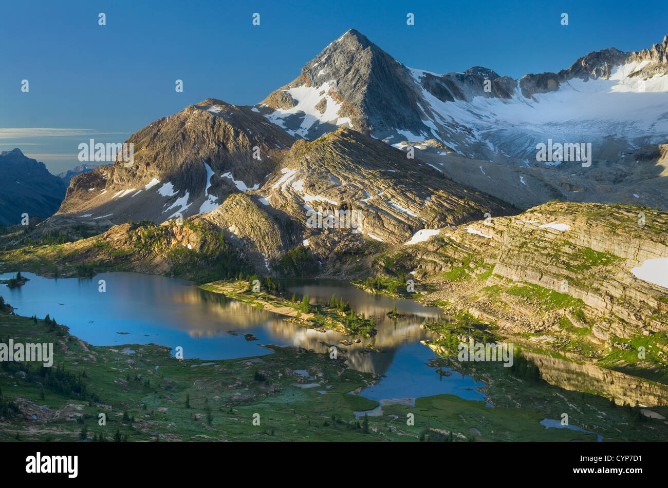 Russell Peak und Kalkstein Seen Becken, Höhe der Rockies Provincial Park-British Columbia-Kanada Stockfoto
