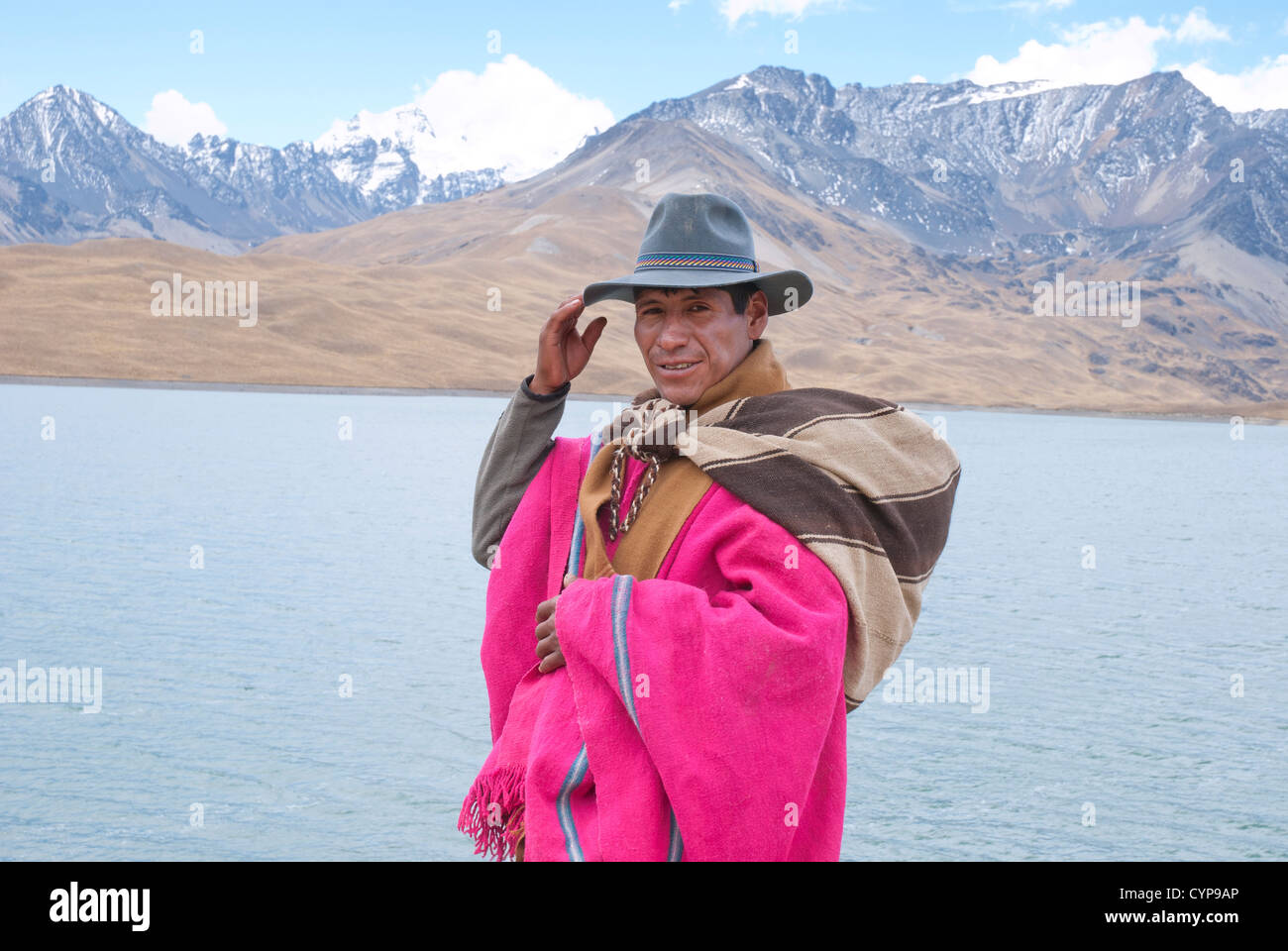 Häuptling in der Cordillera Real Stockfoto