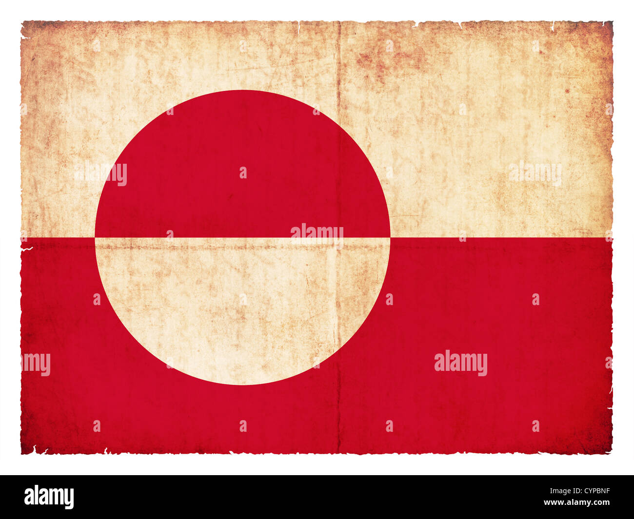 Flagge Grönlands (Dänisch Territorium) im Grunge-Stil erstellt Stockfoto