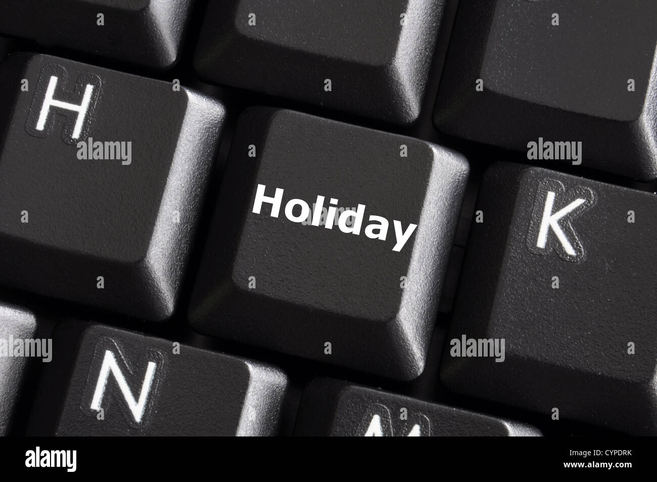 Ferienkonzept mit Taste auf der Computertastatur Stockfoto
