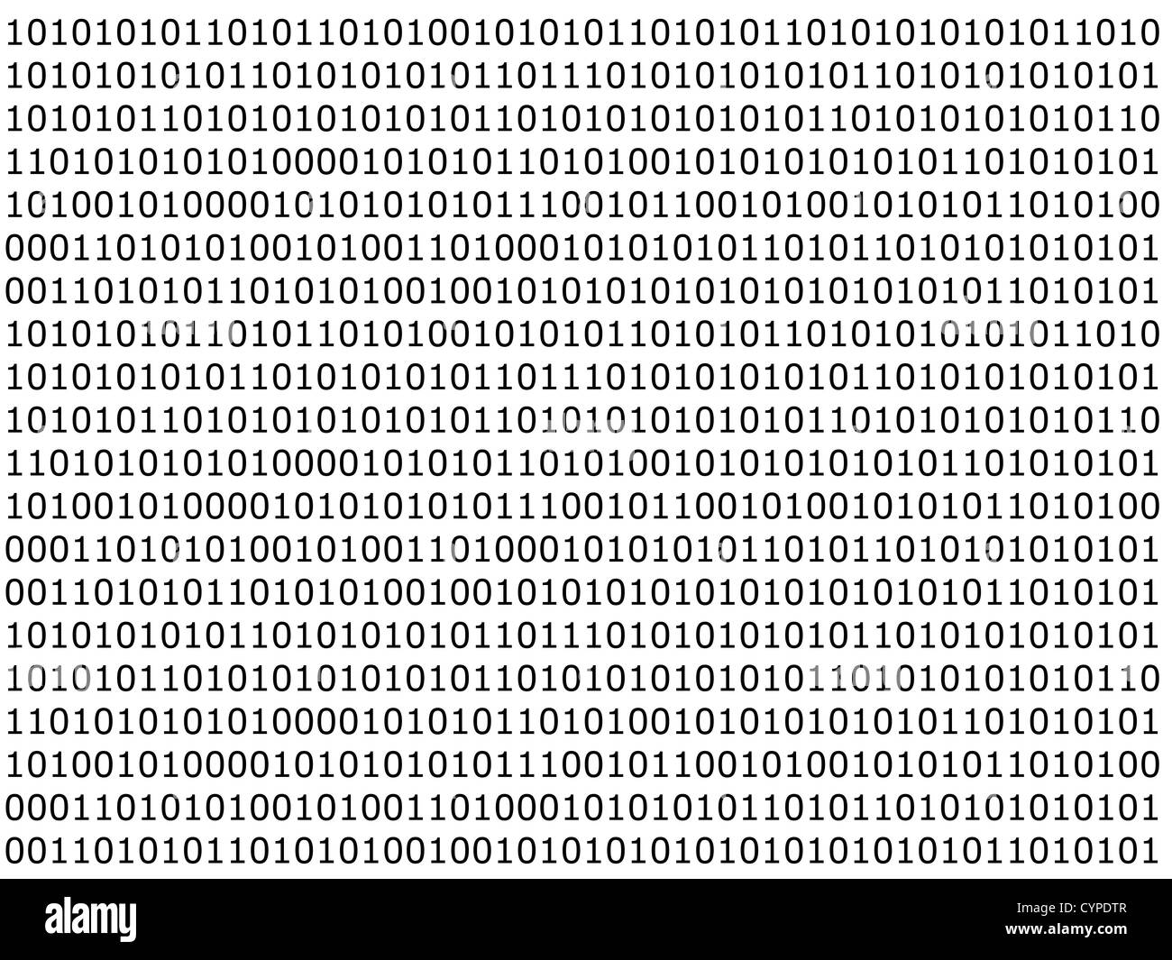 binäre Computer Daten Hintergrund mit 1 und 0 Stockfoto