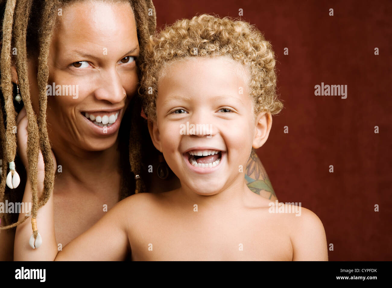 Mutter und Sohn Stockfoto