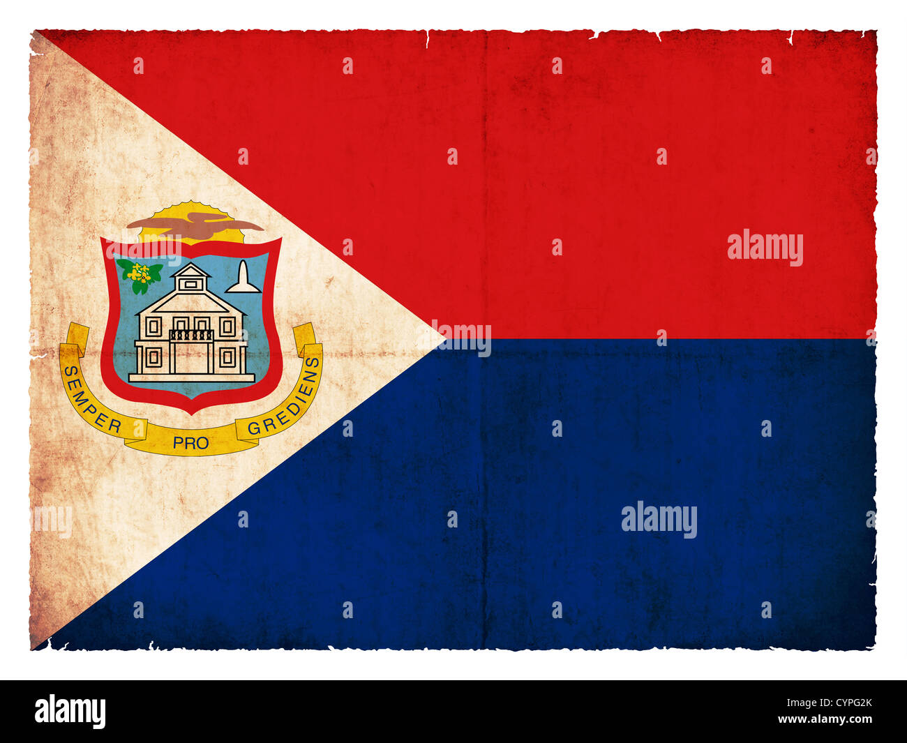 Flagge von der Karibik Insel Sint Maarten (Niederlande) im Grunge-Stil