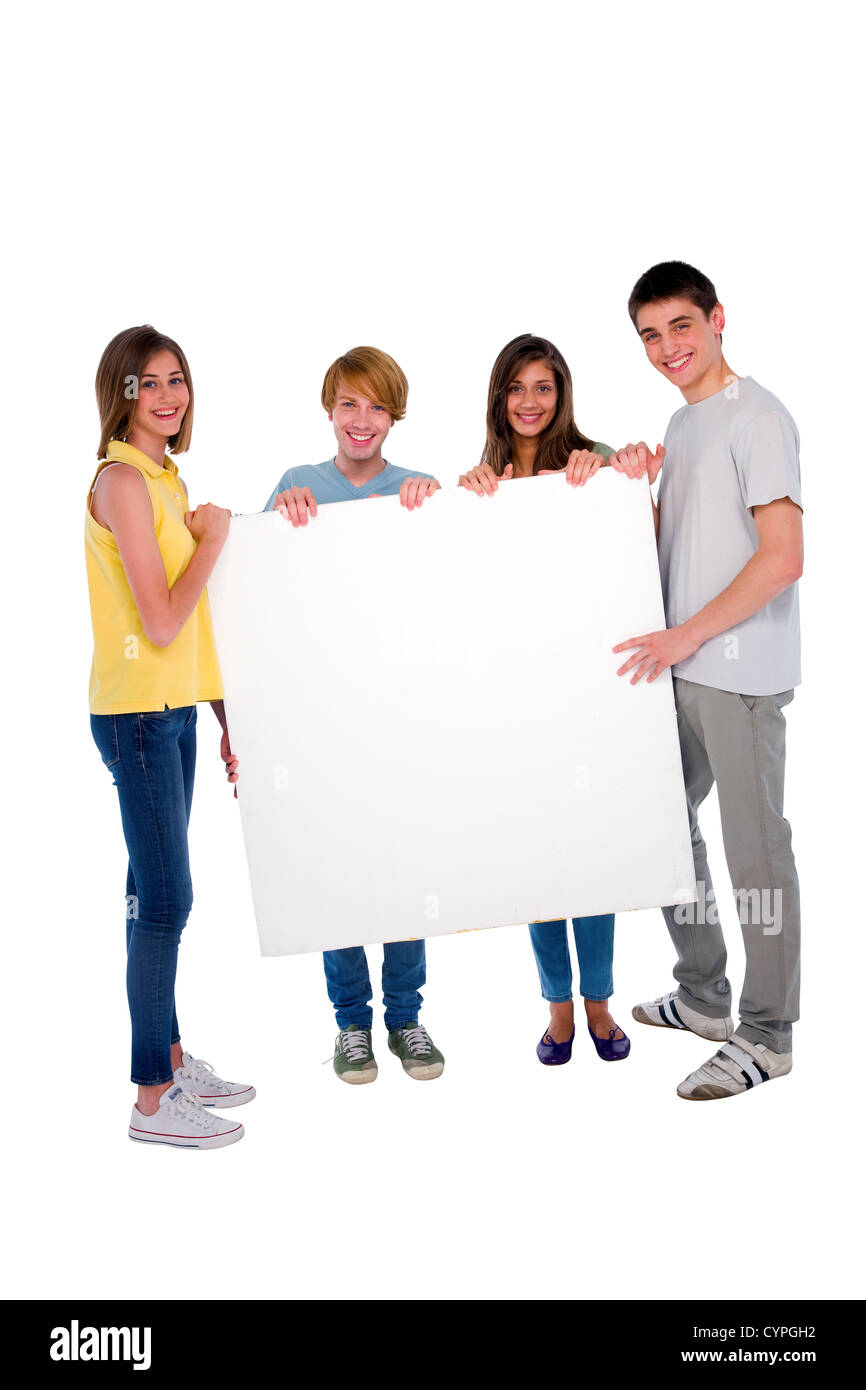 Jugendliche mit weißen panel Stockfoto