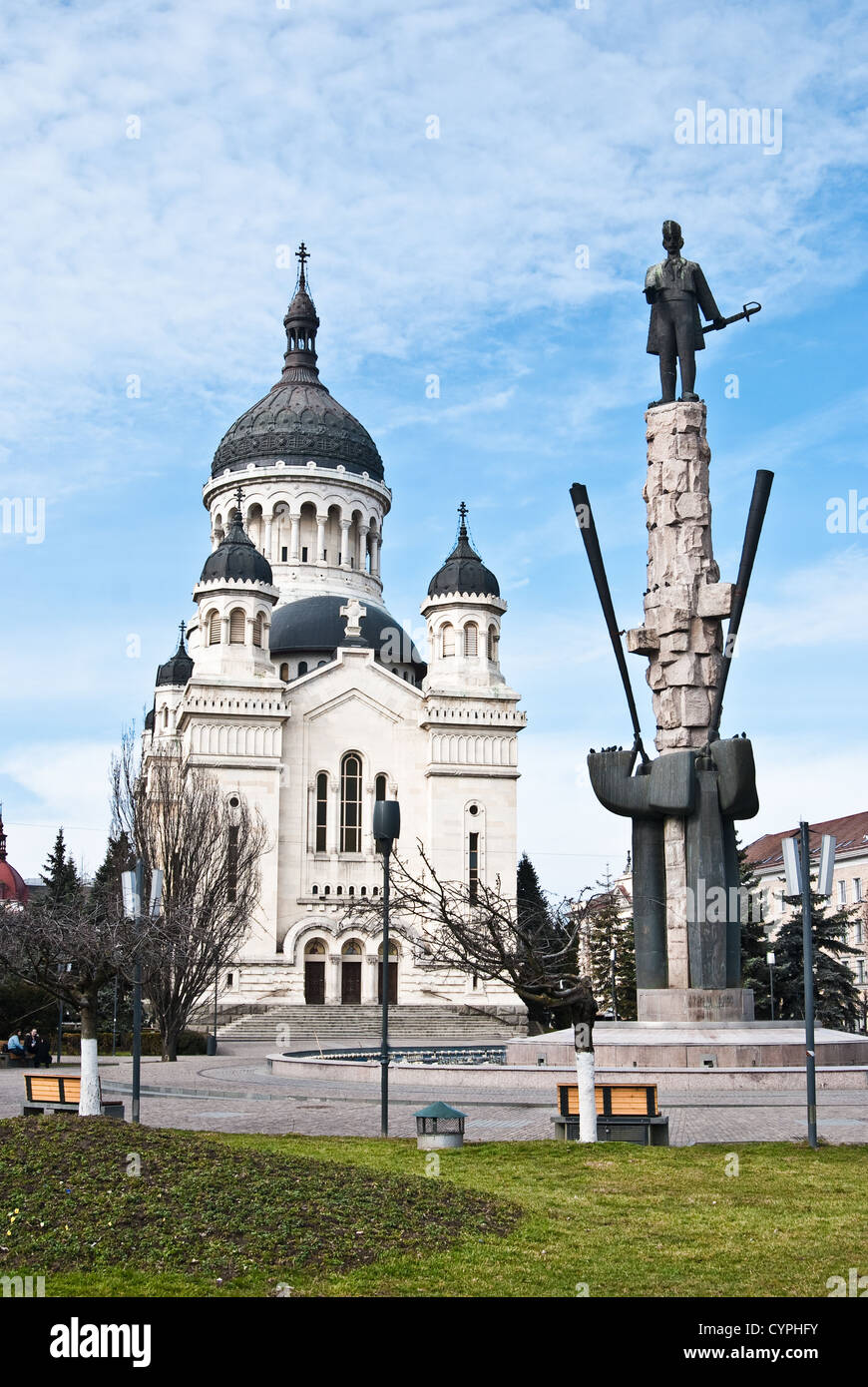 Avram Iancu Quadrat in Cluj-Napoca, Rumänien Stockfoto