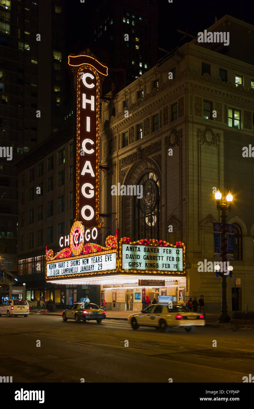 Das Chicago Theater, ursprünglich die Balaban und Katz Chicago Theatre Stockfoto