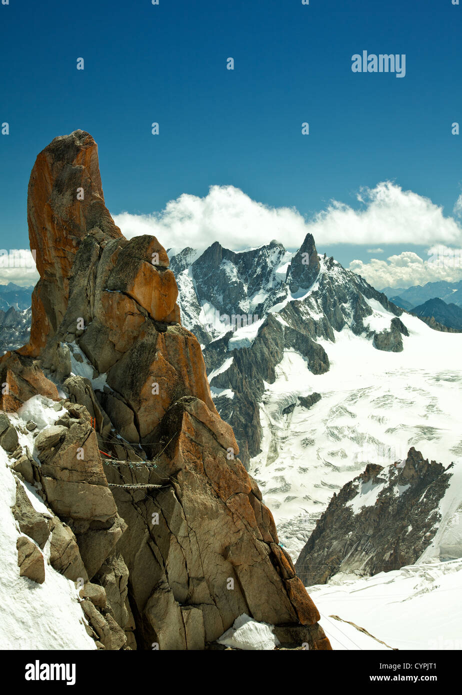 Massif de Montblanc an der Grenze zwischen Frankreich und Italien Stockfoto