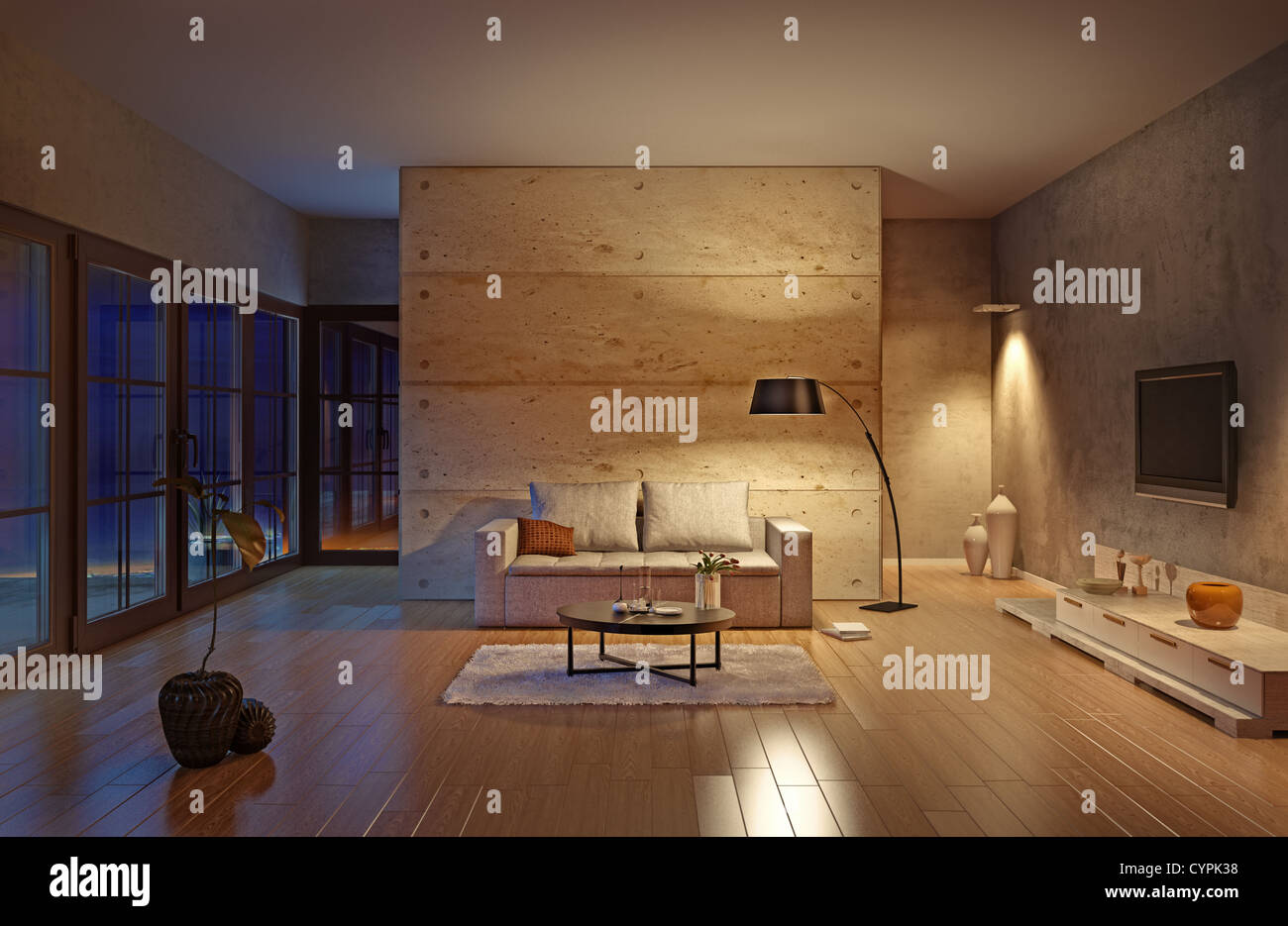 schöne moderne Wohnzimmer Interieur (Abbildung) Stockfoto
