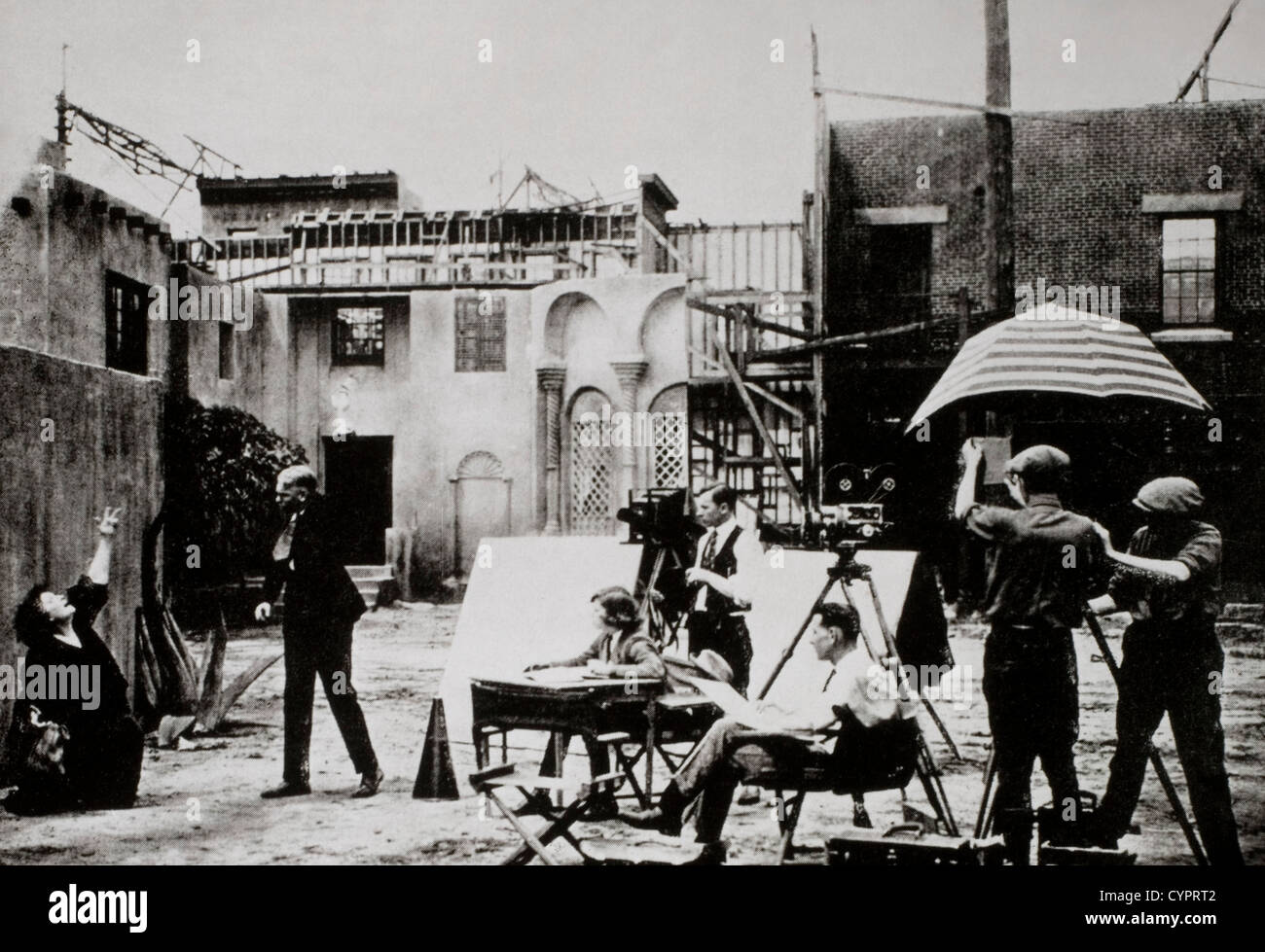 Film-Set, Hollywood, Kalifornien, USA, Anfang des 20. Jahrhunderts Stockfoto
