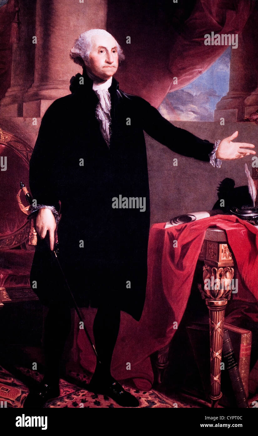 George Washington (1732-1799), erster Präsident der Vereinigten Staaten, Oberbefehlshaber der Kontinentalarmee, Porträt Stockfoto