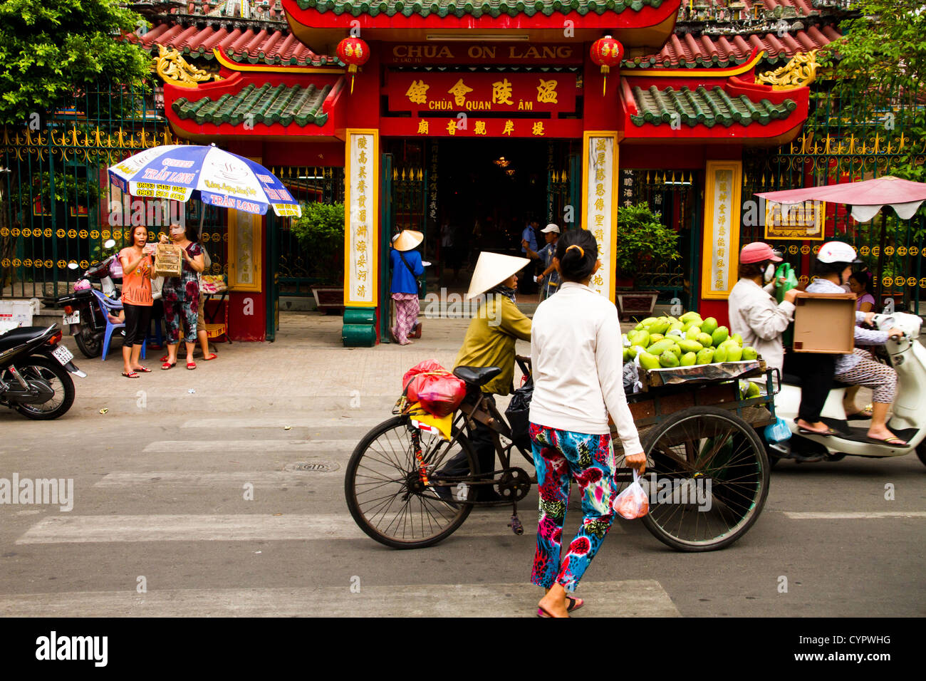 Außerhalb Quan bin Pagode in Ho-Chi-Minh-Stadt, Vietnam. Stockfoto