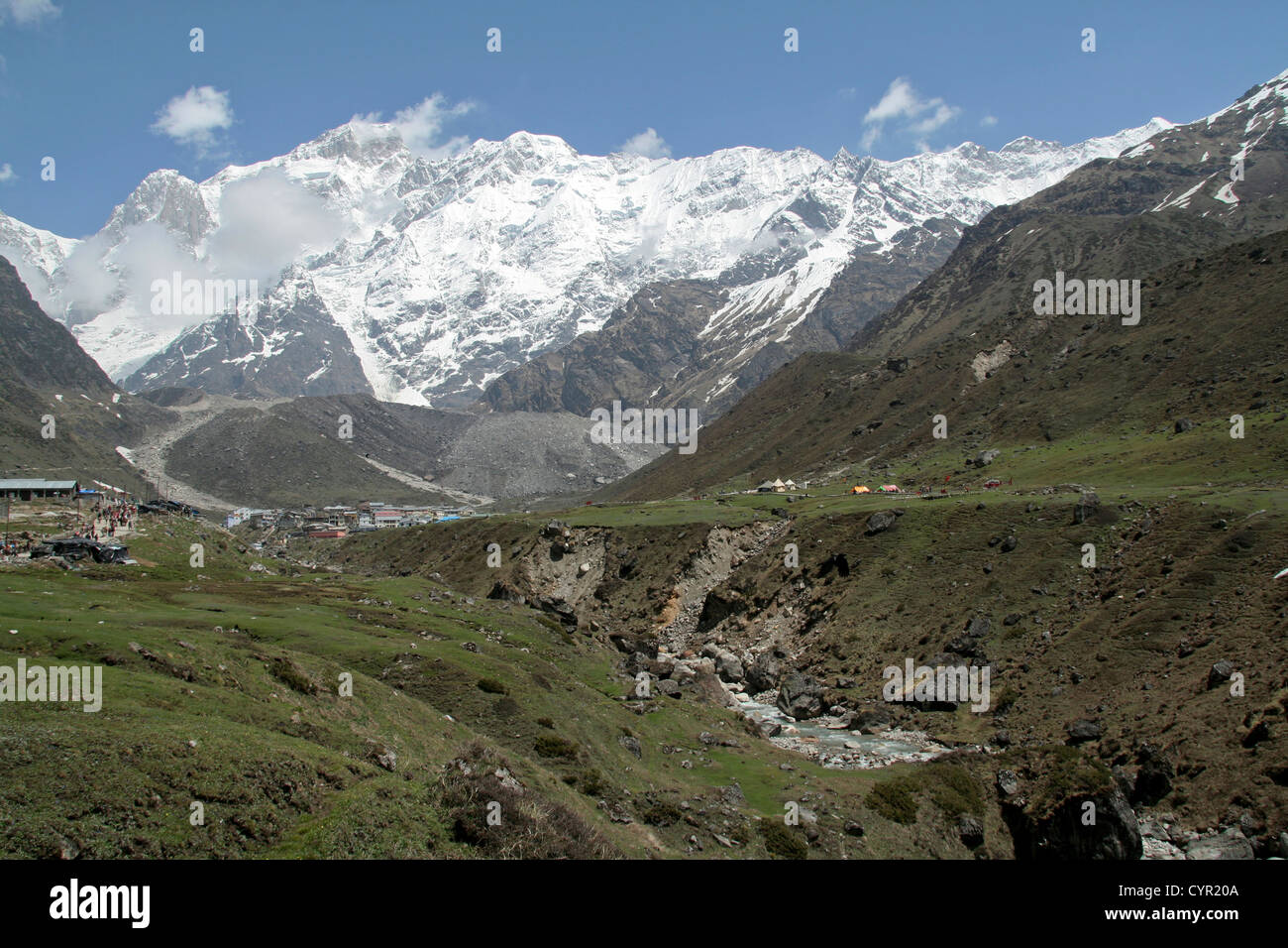 Blick auf trekking Weg nach Kedarnath, Bundesstaat Uttarakhand, Indien, Asien Stockfoto