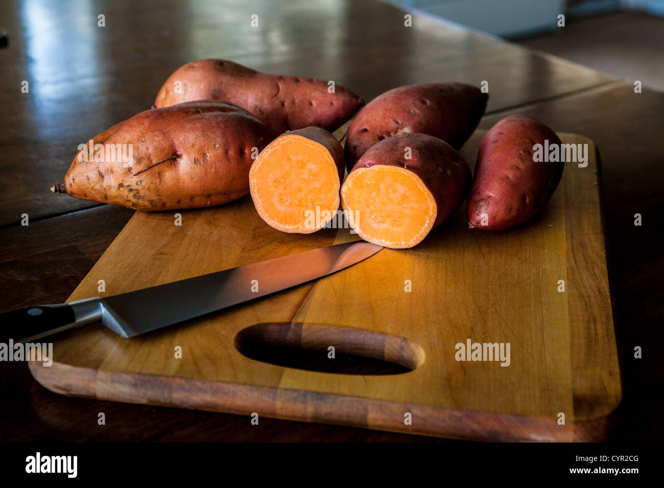 Süßkartoffeln oder Yams Stockfoto