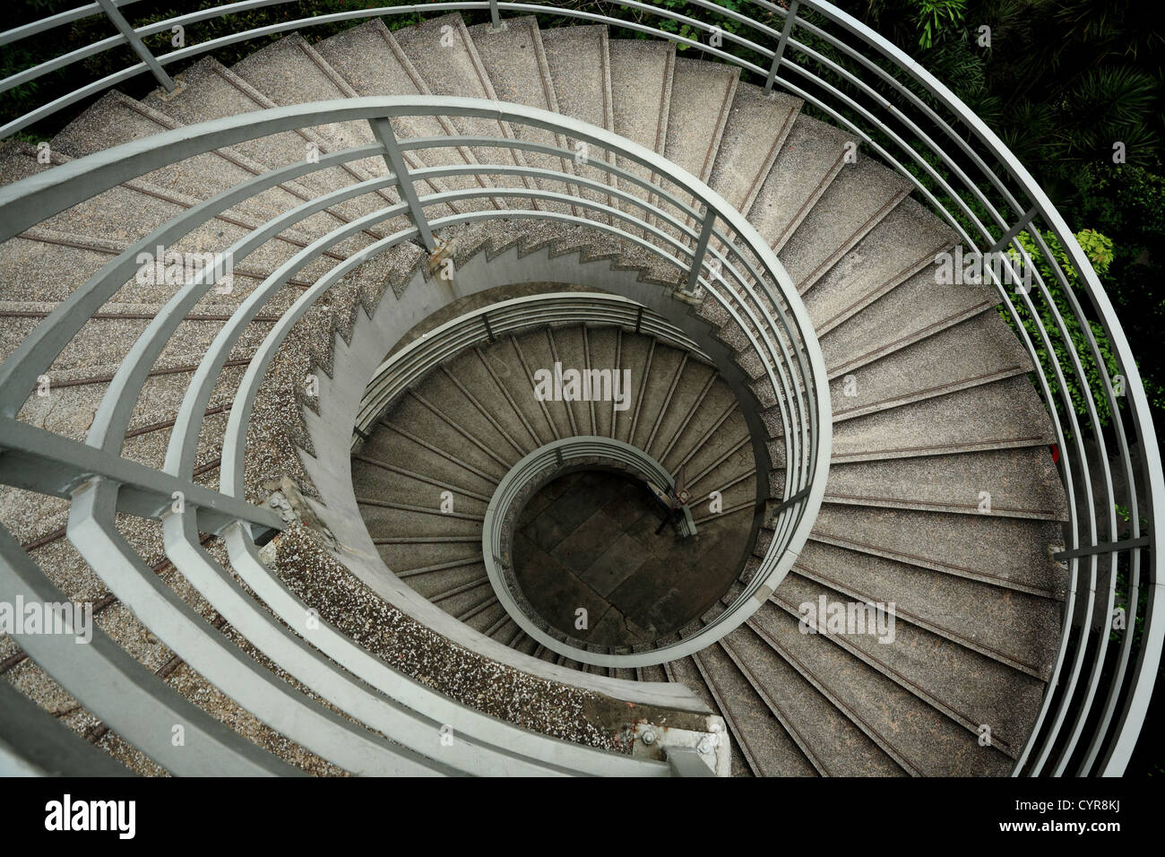 spiralförmigen Treppe, niedrige Sättigung Stockfoto