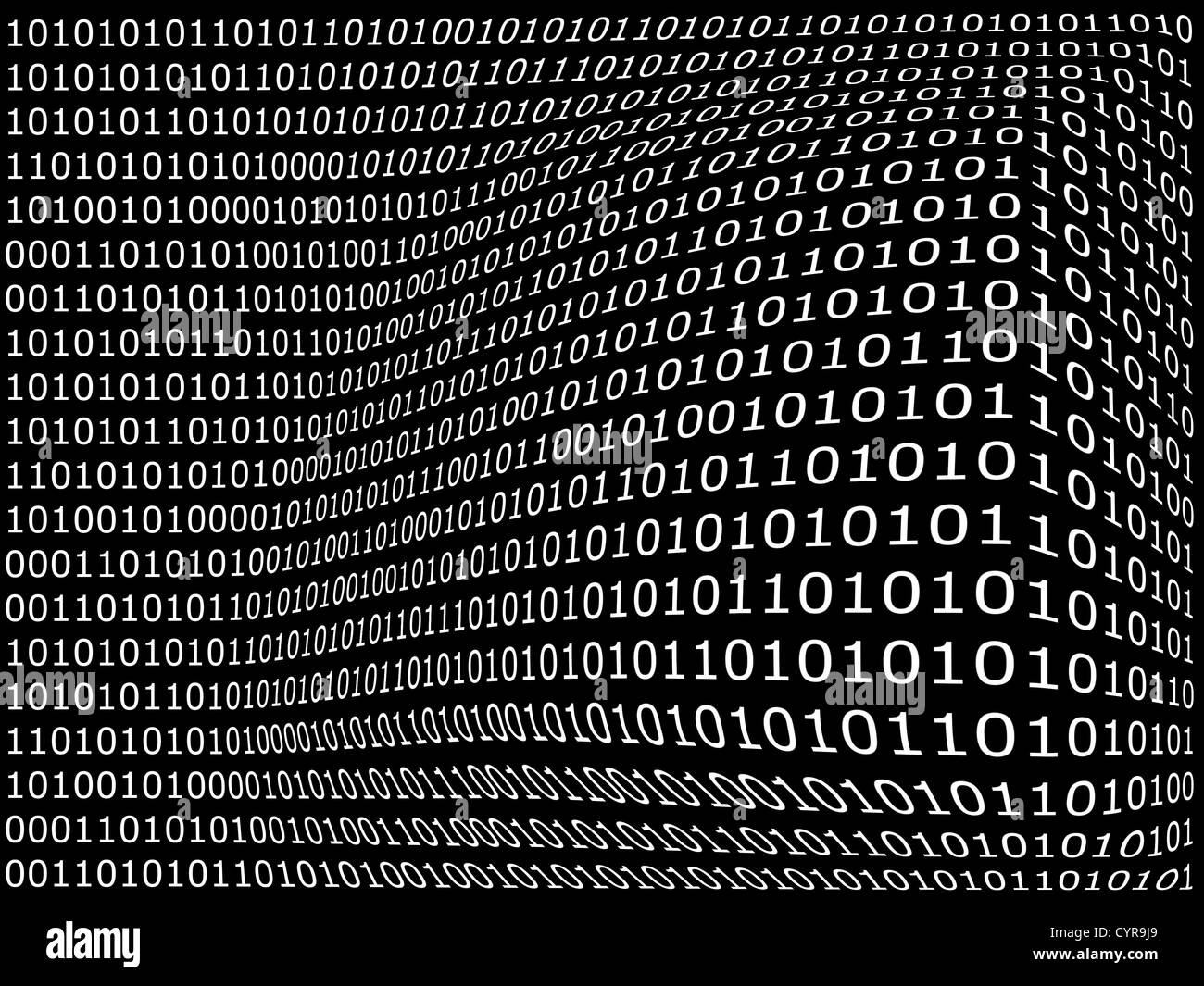 binäre Computer Daten Hintergrund mit 1 und 0 Stockfoto
