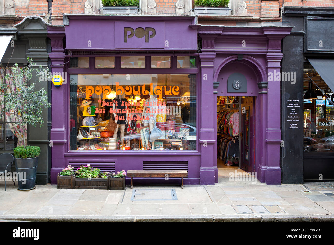 Pop-Boutique, Seven Dials, Covent Garden, London. Stockfoto