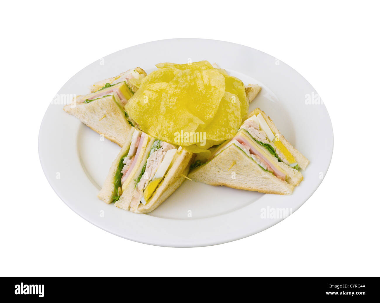 Eine leckere Club-Sandwiches-Isolate auf weiß Stockfoto