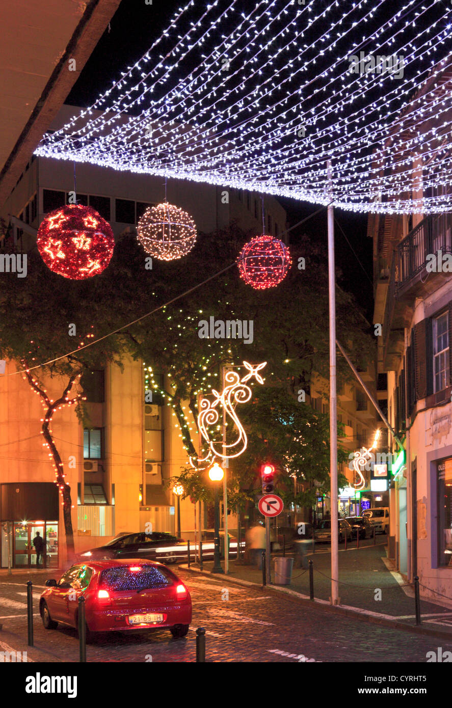 Christmas illumination funchal madeira Fotos und Bildmaterial in