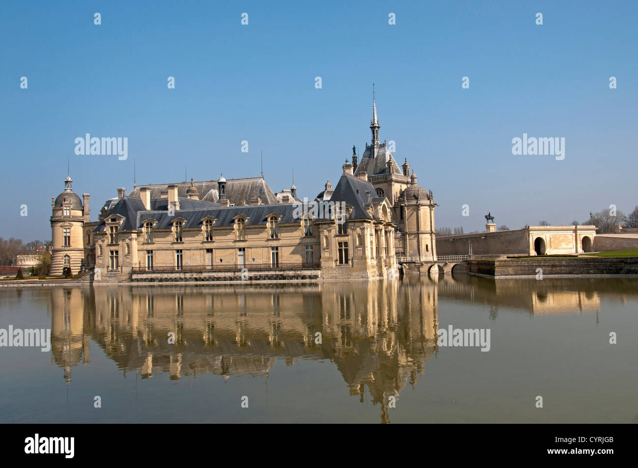 Das Château de Chantilly Musee Condee Region Picardie Frankreich Französisch Stockfoto