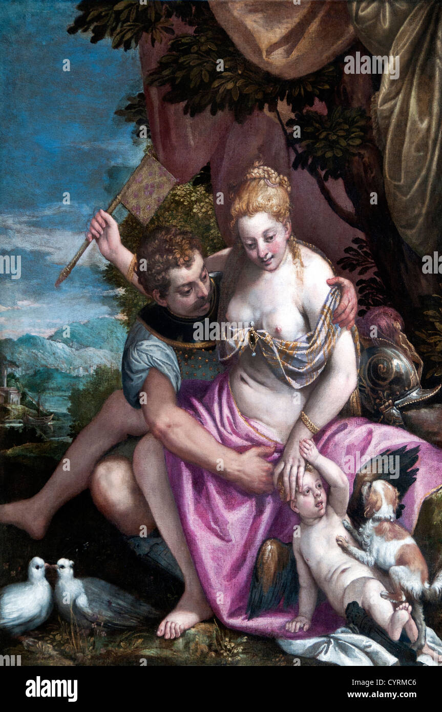 Mars und Venus1580 Veronese Paolo Caliari 1528-88 Italien Italienisch Stockfoto