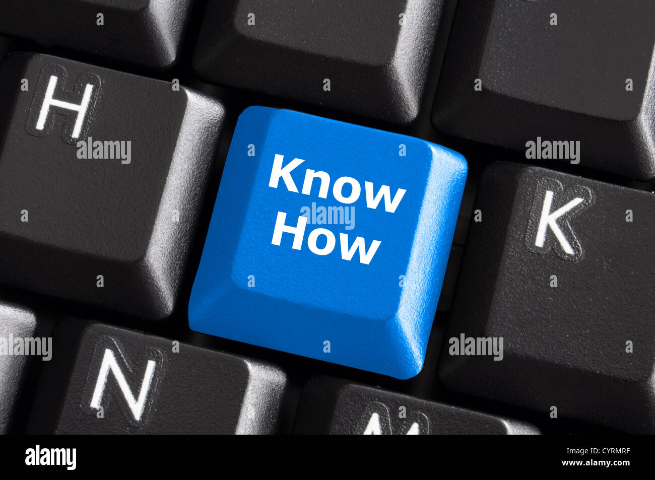 wissen, wie wissen oder Ausbildung Konzept mit Taste auf der Computertastatur Stockfoto