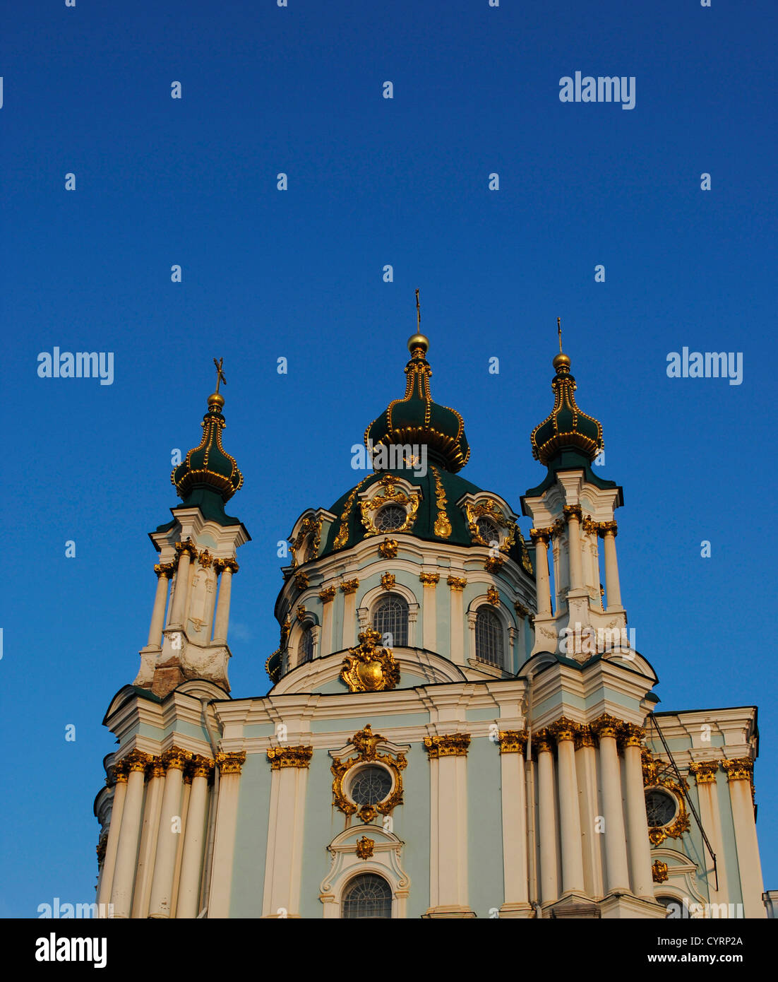 Ukraine. Kiew. St.-Andreas Kirche. Barocke. 1747-1754 erbaut. Entworfen von Bartolomeo Rastrelli (1700-1771). Stockfoto