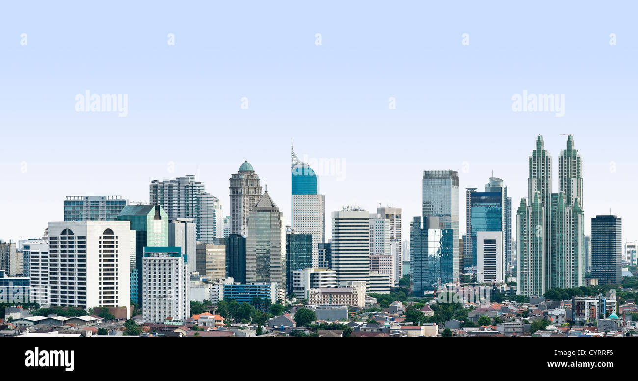 Jakarta Stadt Panorama in hohen Details Stockfoto