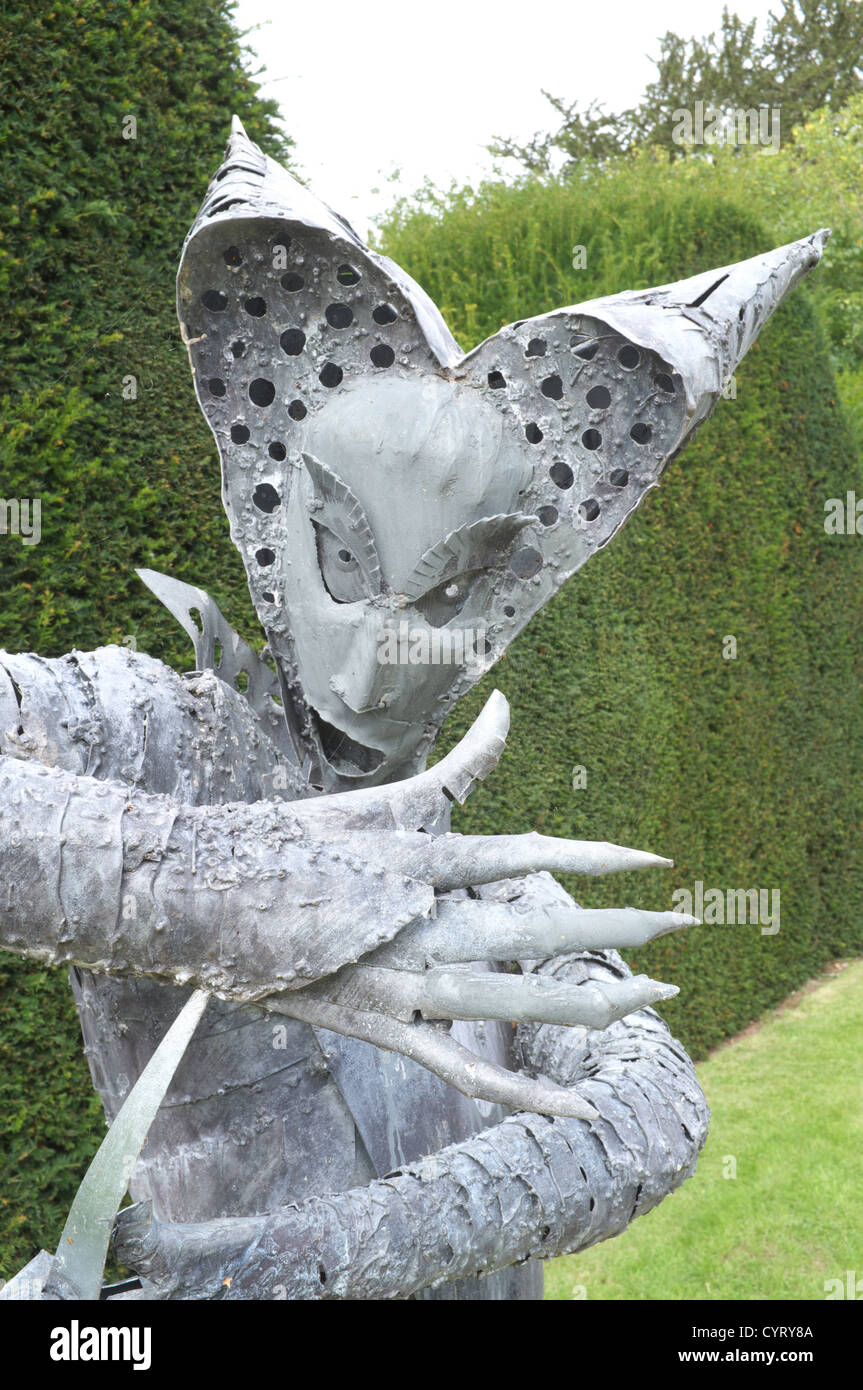 Verzinkte Stahl-Skulptur, die Darstellung von William Shakespeare spielen Lady Macbeth England, UK Stockfoto