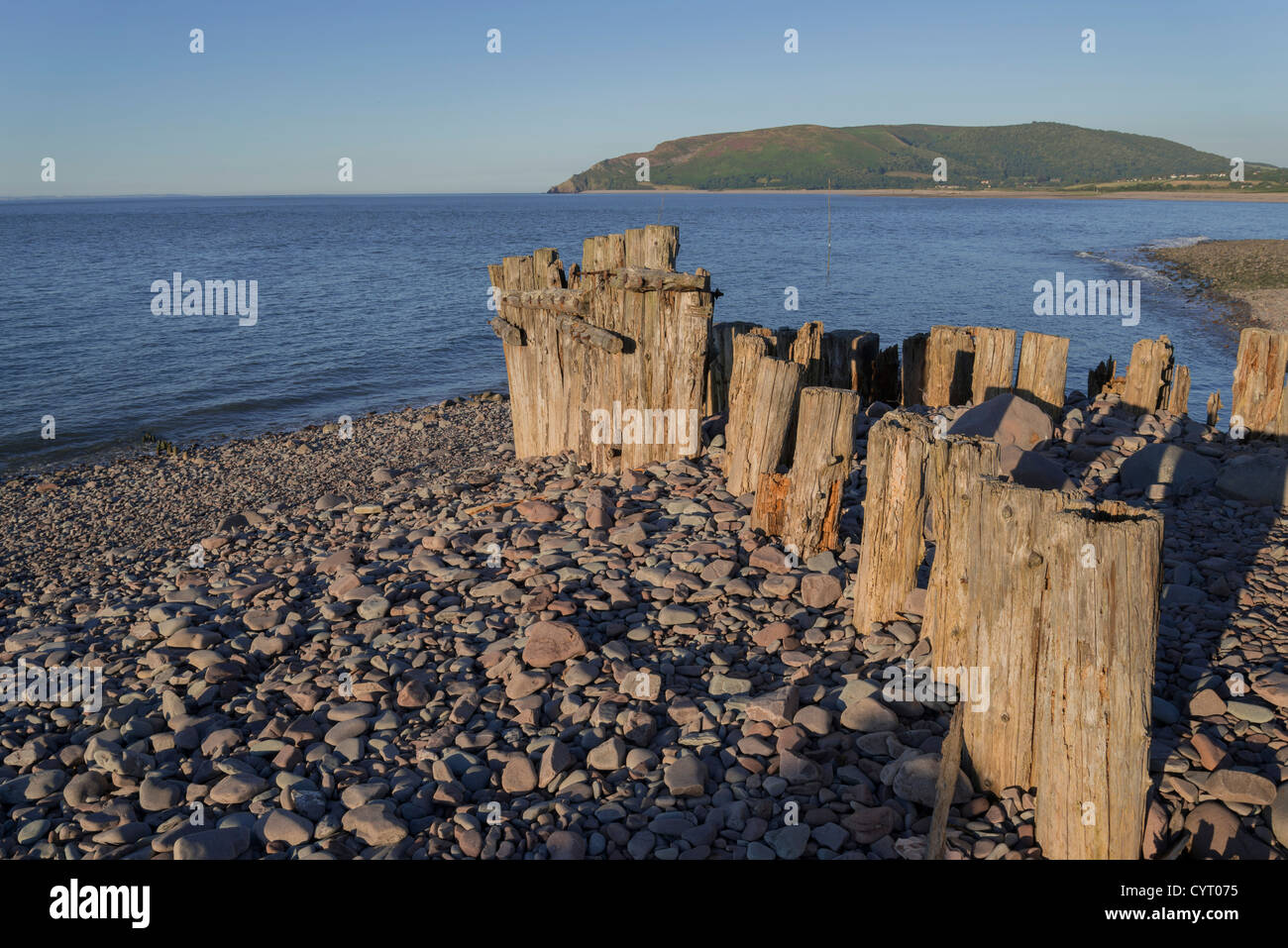 Porlock Wehr auf der North Somerset Küste England, uk Stockfoto