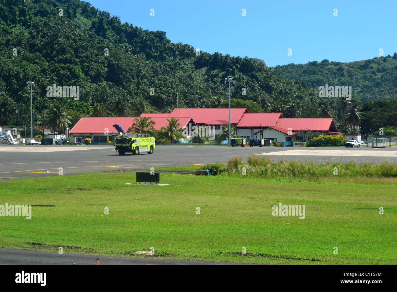 Flughafen-terminal, Chuuk, Föderierte Staaten von Mikronesien, Nordpazifik Stockfoto