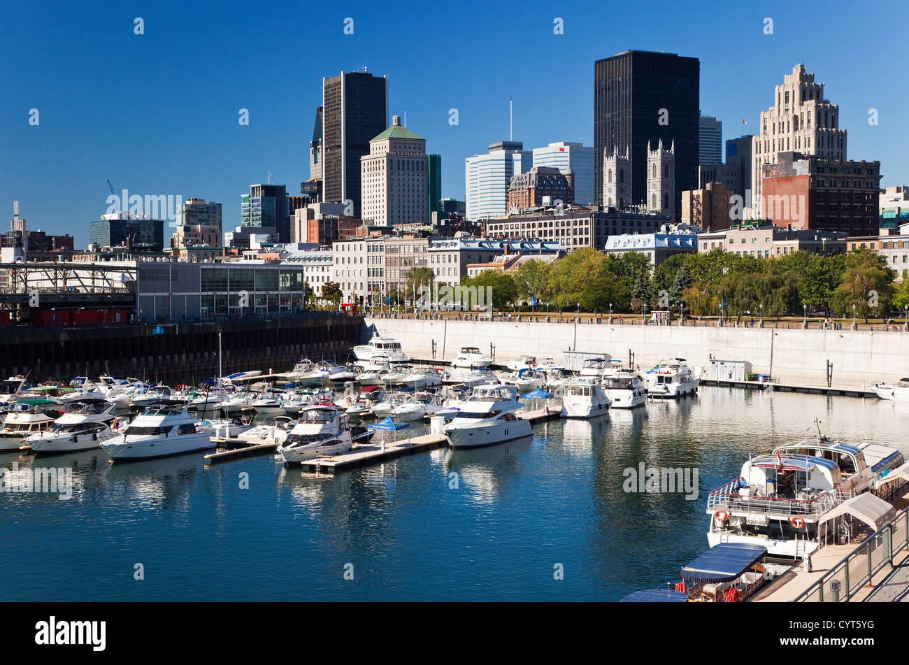 Skyline von Montreal und Hafen, Quebec, Kanada Stockfoto