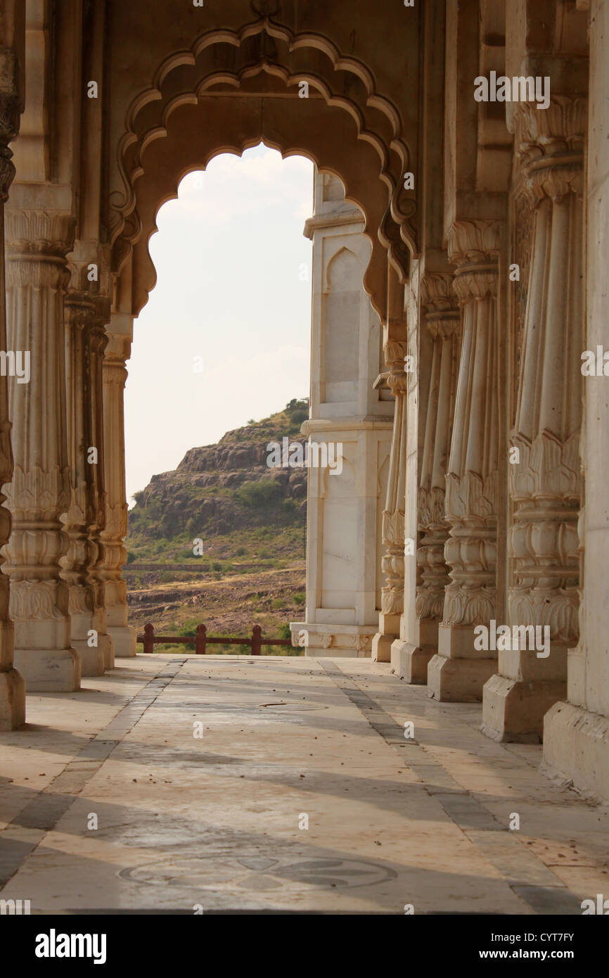 Veranda des Jaswant Thada Jodhpur Stockfoto