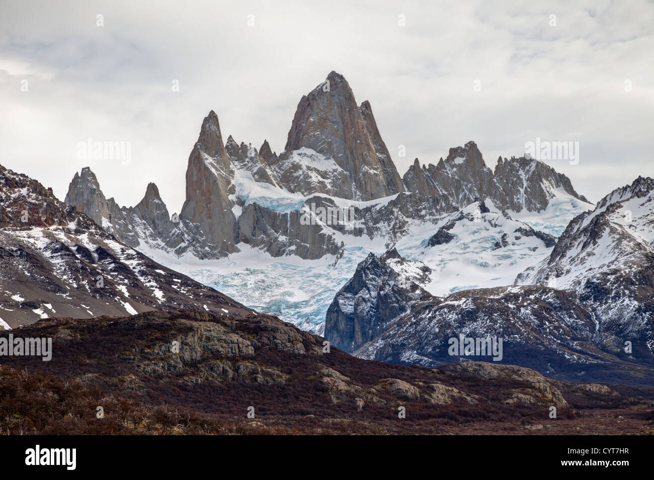 Ein Blick auf Mount Fitz Roy in Patagonien, Argentinien Stockfoto