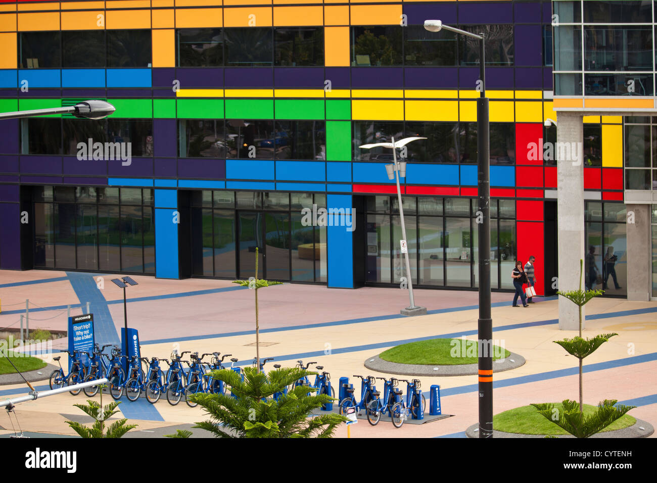 Melbourne Docklands in Victoria Australien Au. Sanierung des Stadt-Docks und Neubauten. Stockfoto