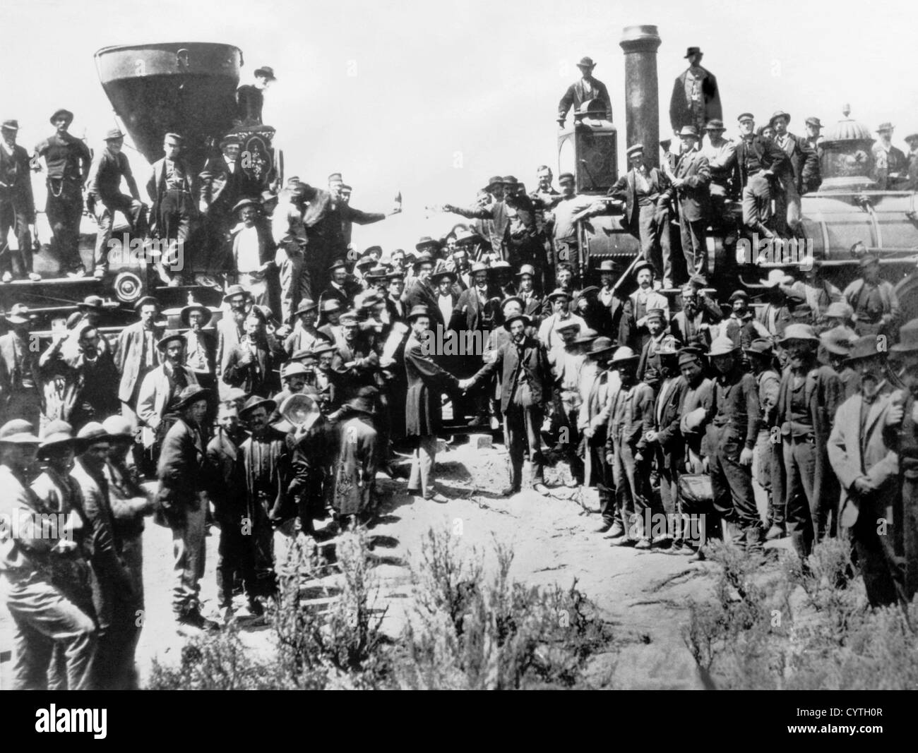 Fertigstellung der Union Pacific Railroad, Utah Stockfoto