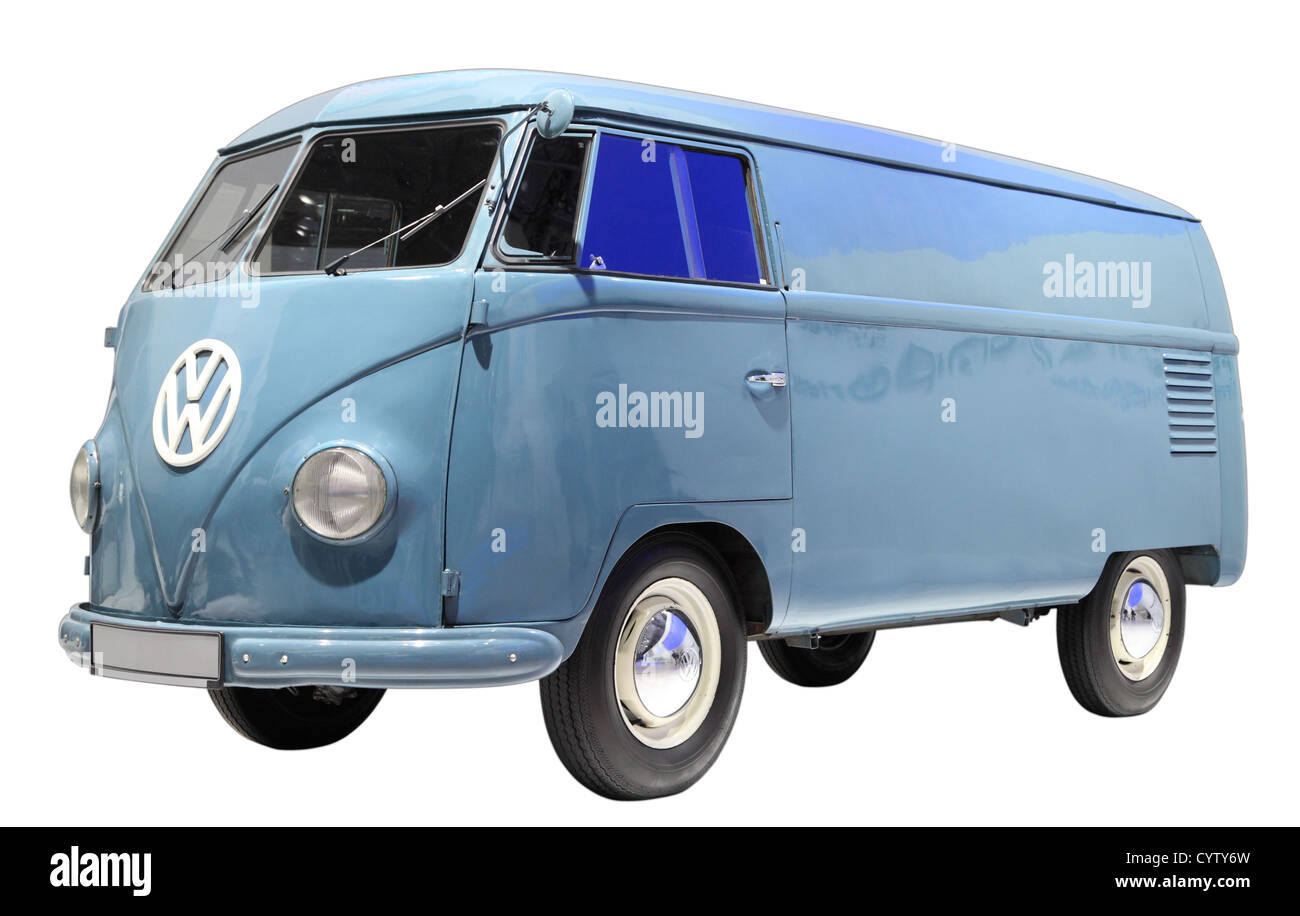 VW-Bus Typ 1 von 1950. Isoliert auf weißem Hintergrund Stockfoto