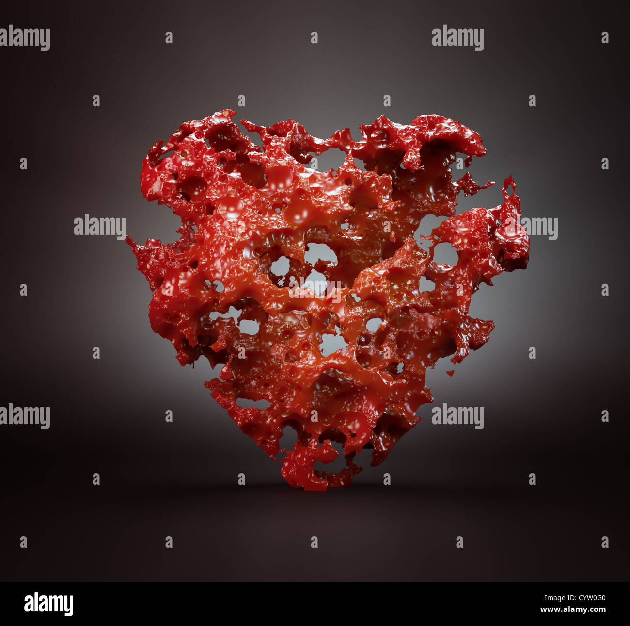 Abstrakte 3D-Form - rotes Herz Stockfoto