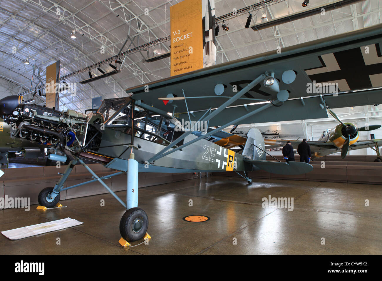 Zweiten Sie Weltkrieg Nazi-deutsche Flugzeuge Fieseler Fi 156 Storch in Flying Heritage Collection, Everett, Washington, USA Stockfoto