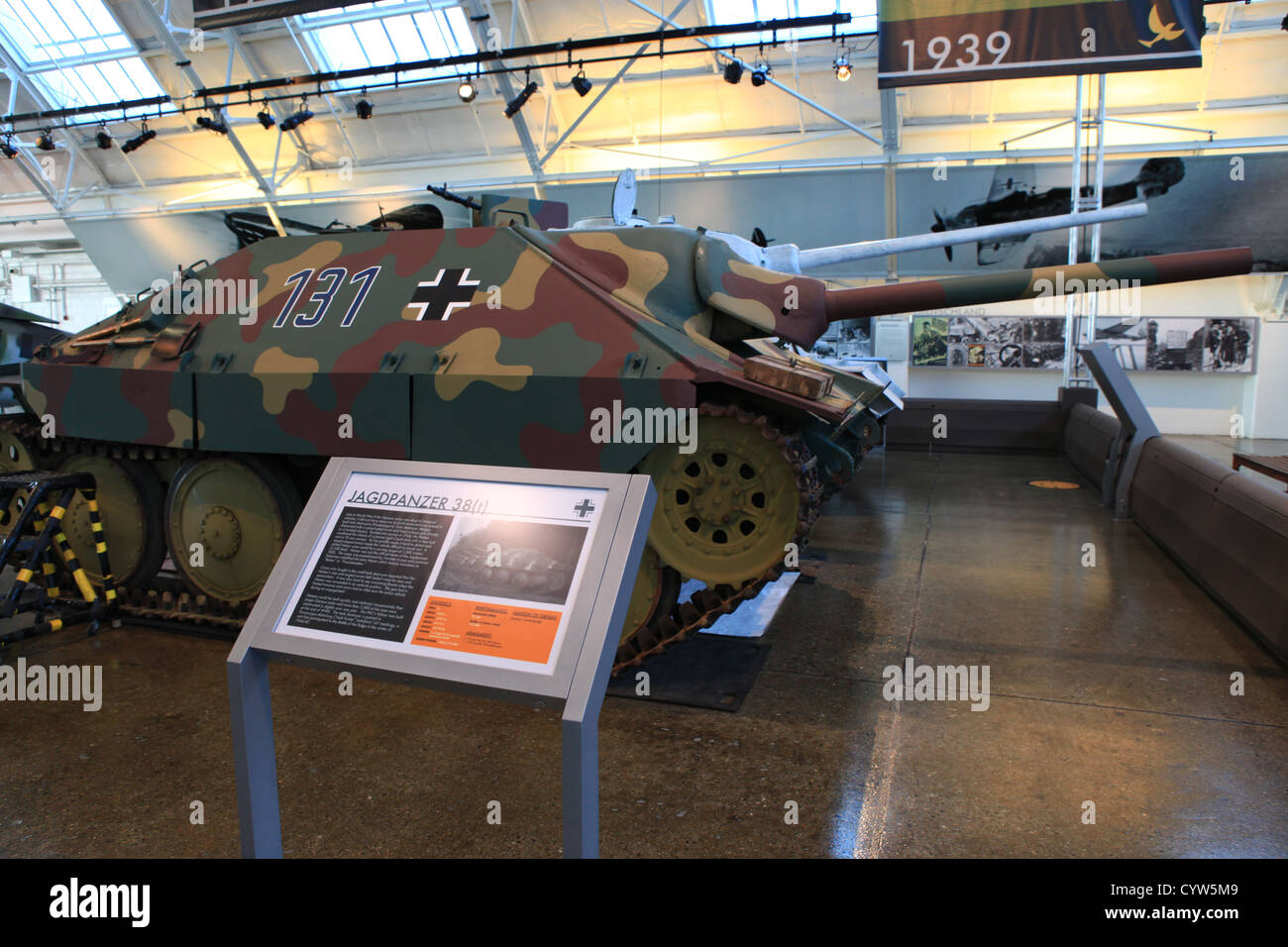 Deutsche leichte Jagdpanzer, Jagdpanzer 38, auf dem Display in Flying Heritage Collection in Everett, Washington, USA Stockfoto