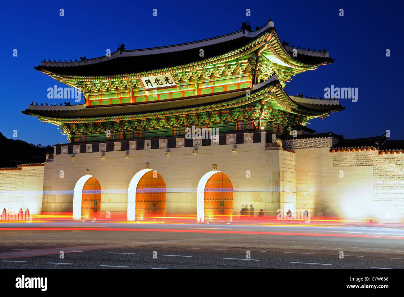 Gwanghwamun (Südtor), Gyeongbokgung Palast, Seoul, Südkorea Stockfoto