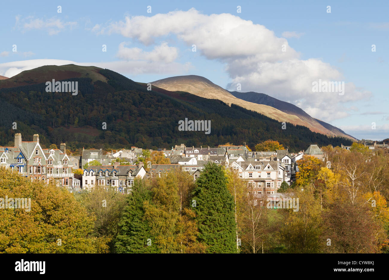 Hotels und Pensionen in Keswick Cumbria Stockfoto