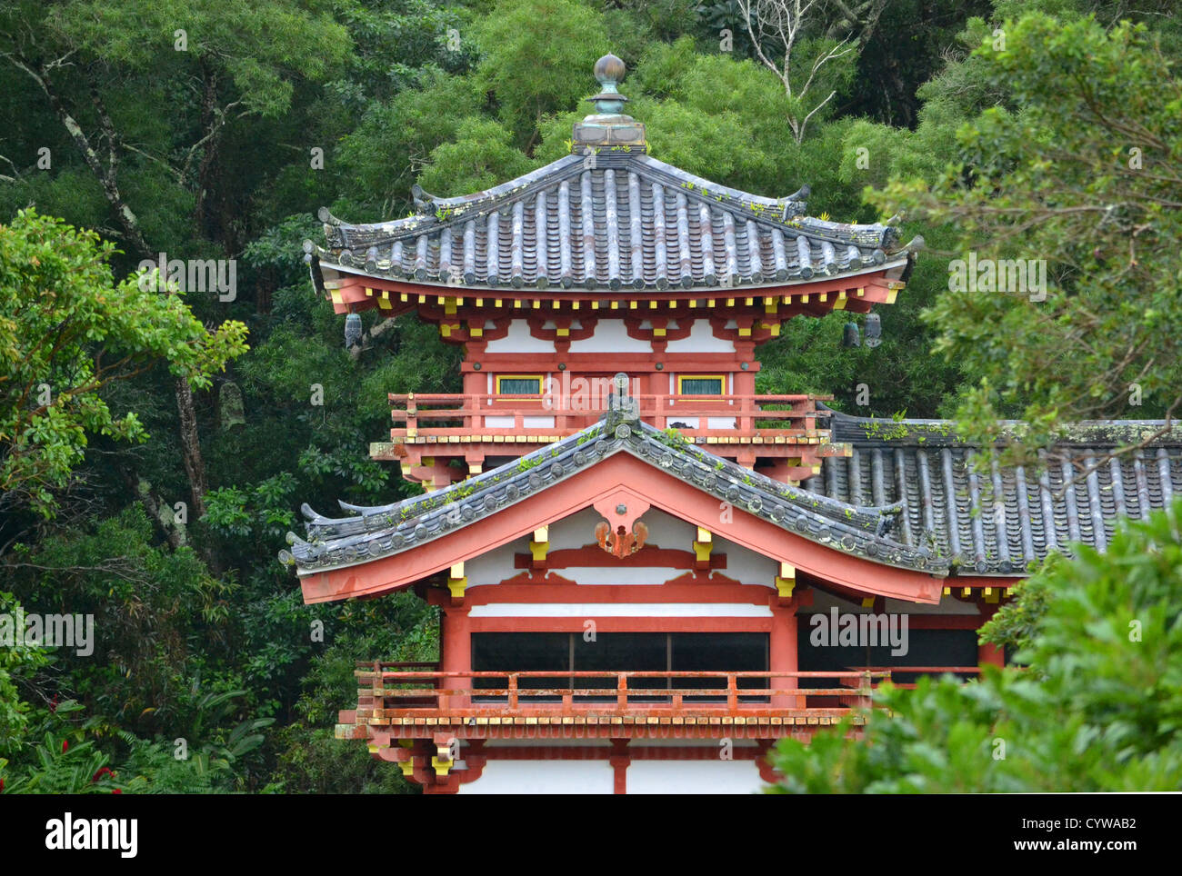 Byodo-in buddhistischen Tempel, Tal der Tempel Memorial Park, Kahaluu, Oahu, Hawaii, USA Stockfoto