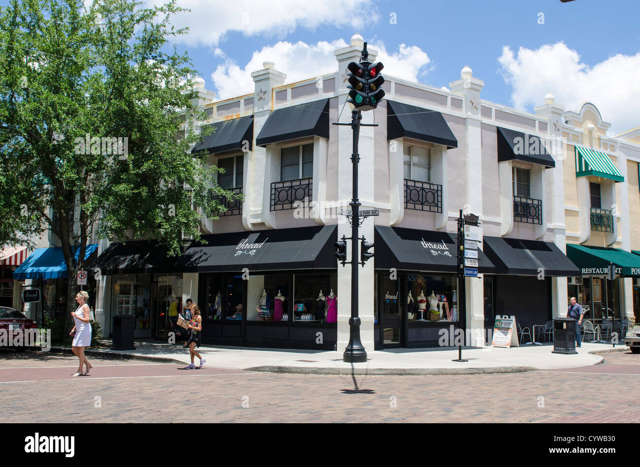 USA, Florida. Art Deco Gebäude Innenstadt Winter Park, Florida. Stockfoto