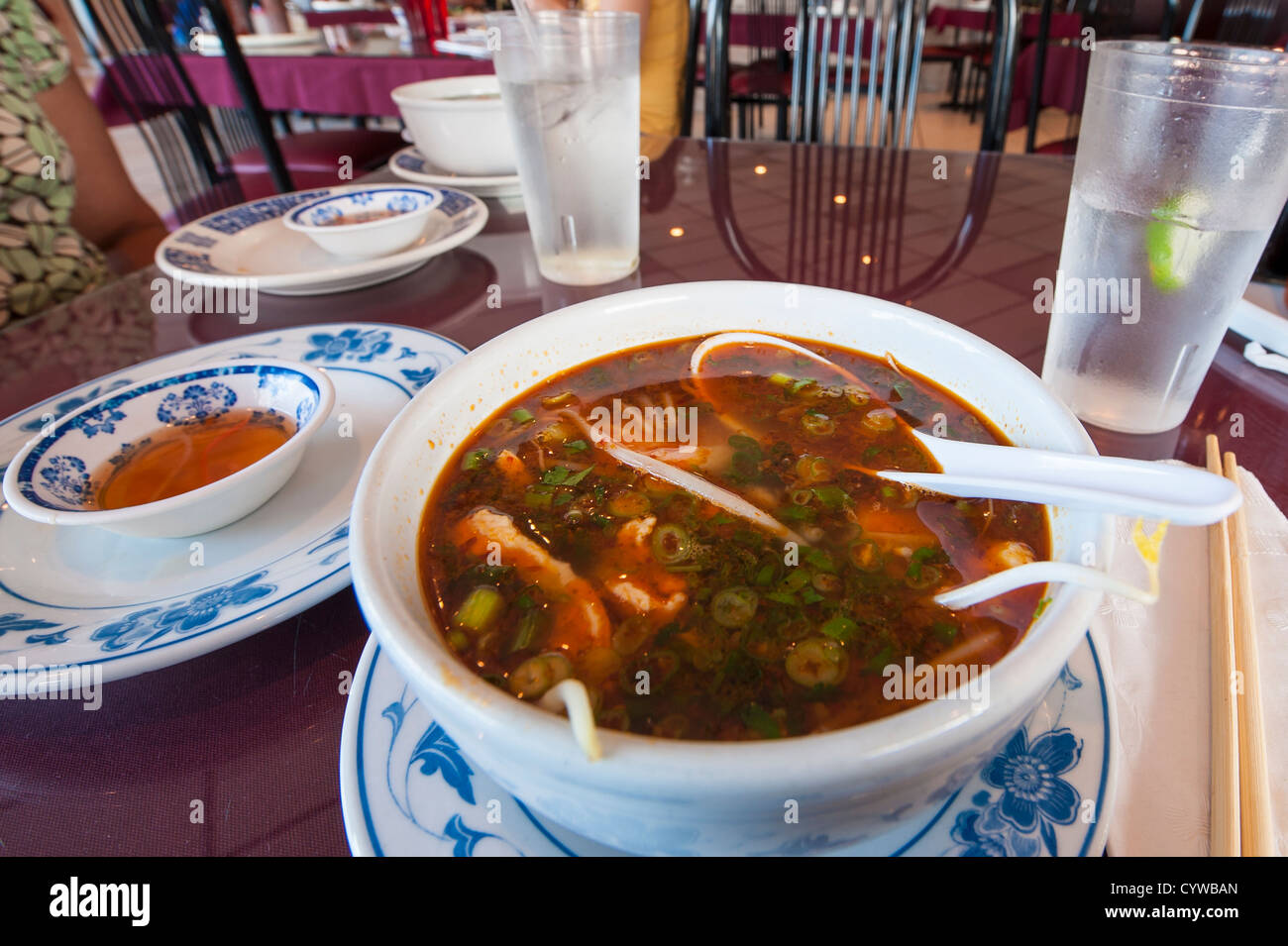 USA, Florida. Das Essen im Restaurant Pho 88 Vietnamesisch, Orlando, Florida. Stockfoto