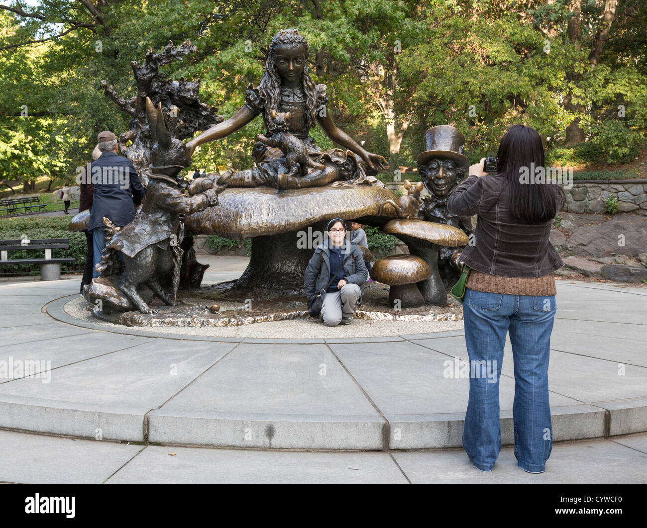 Alice im Wunderland Statue, Central Park, Manhattan, New York City, USA Stockfoto