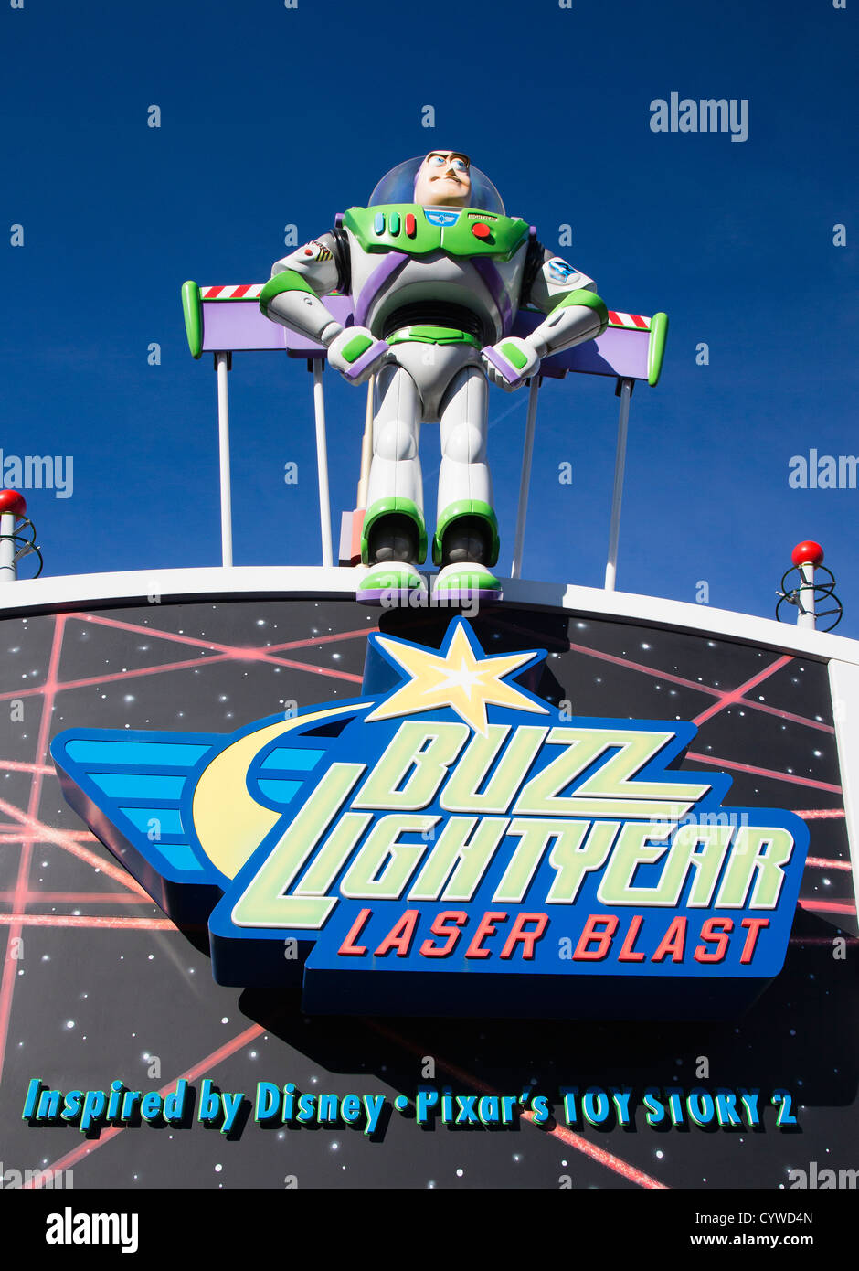 Buzz Lightyear Laser Blast Fahrt im Disneyland Paris (Disneyland) Stockfoto