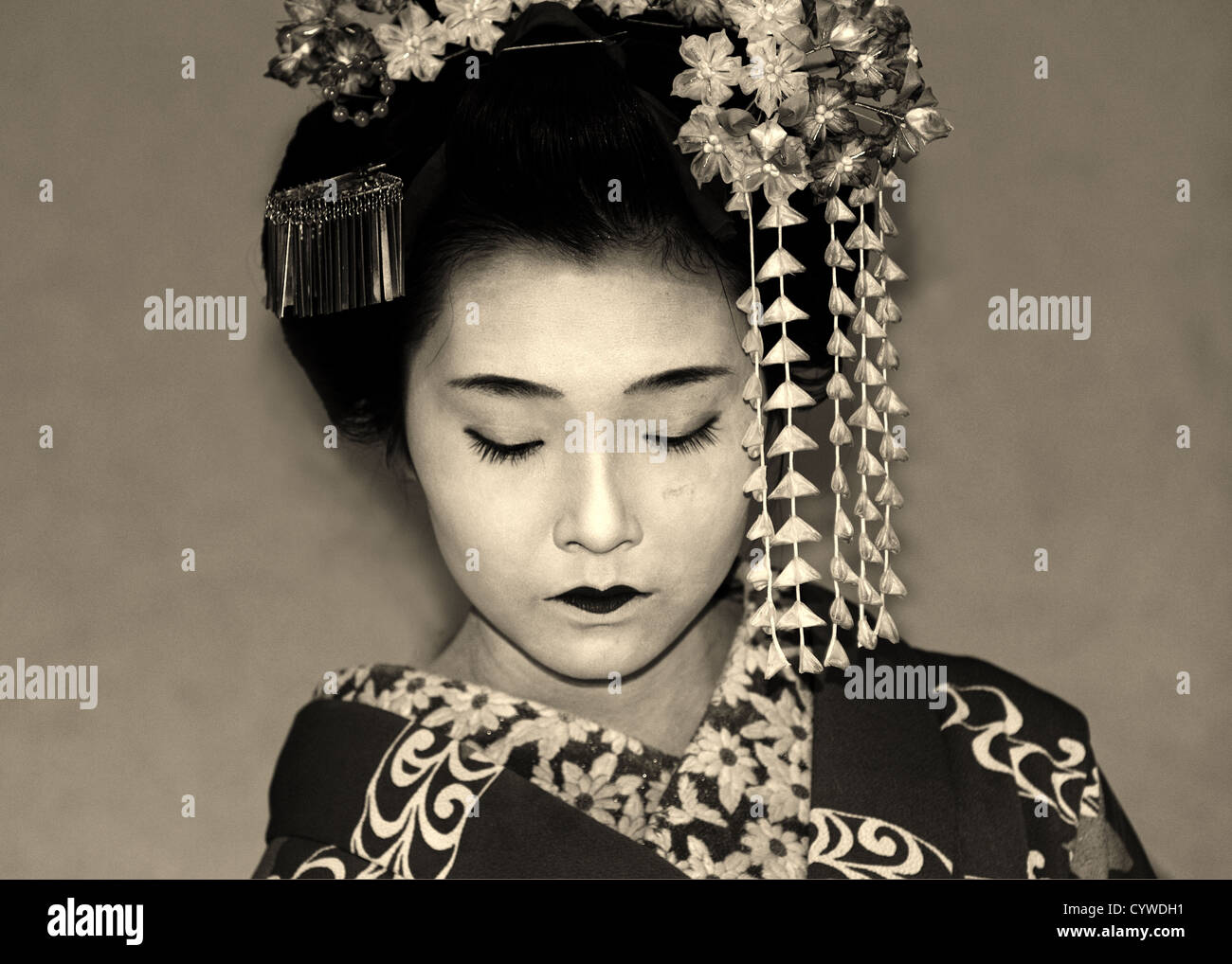 Ein Maiko (Lehrling Geisha), Kyoto, Japan Stockfoto